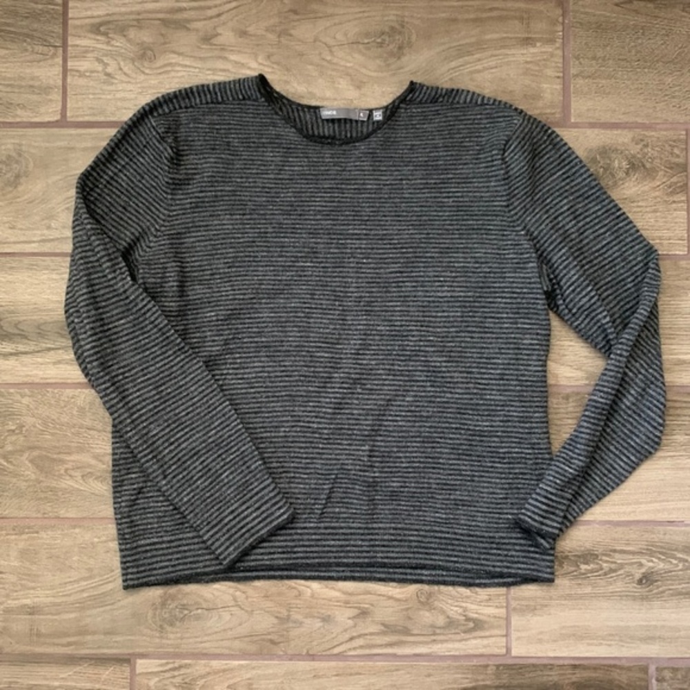 Vince XL Wool Linen Blend Striped Sweater
